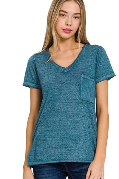 Teal Pocket Tee