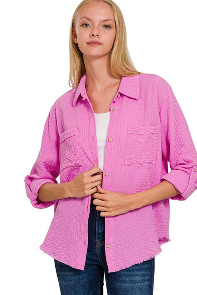 Bright Mauve Button-Up