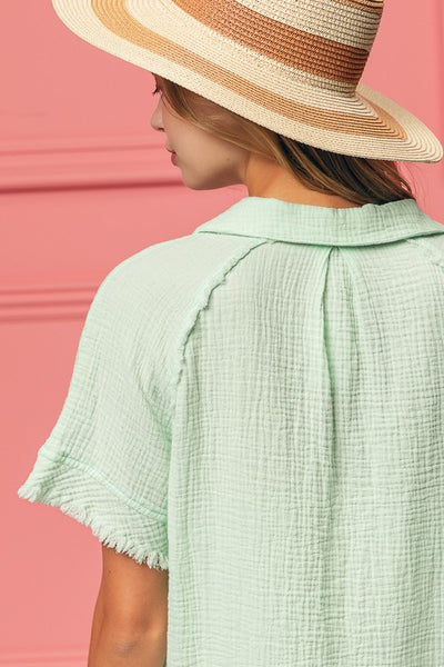 Mint Button-Up