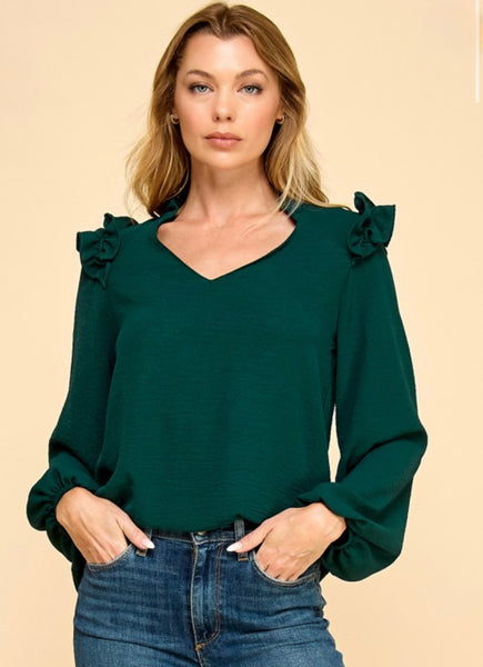 Hunter V-Neck W/ Ruffle
