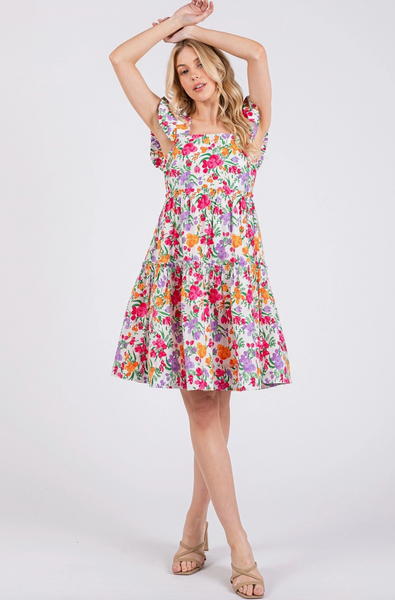 Ivory Floral Dress