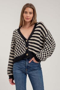 Stripe/Checkered Cardigan