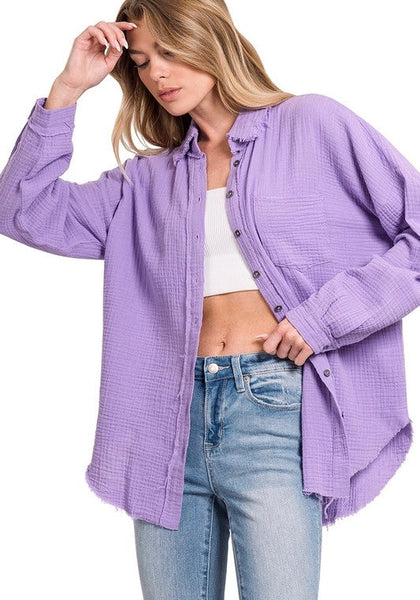 Lavender Button-Up